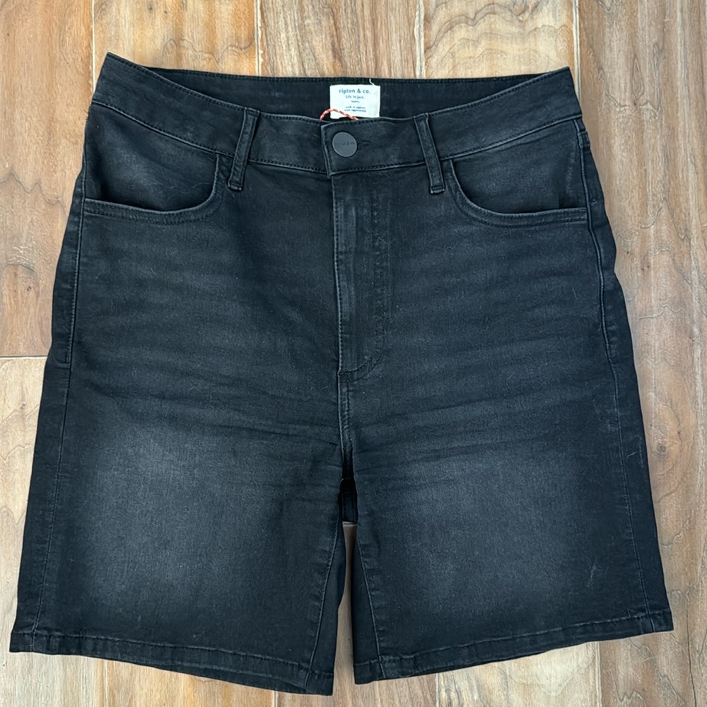 Ripton Black Denim Bike Shorts